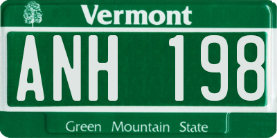 VT license plate ANH198