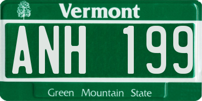 VT license plate ANH199