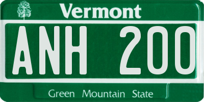 VT license plate ANH200