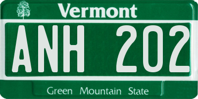 VT license plate ANH202