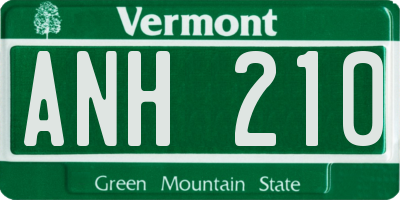 VT license plate ANH210