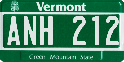 VT license plate ANH212