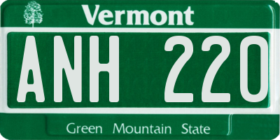 VT license plate ANH220