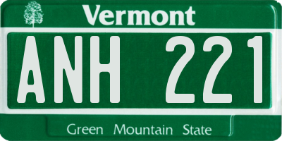 VT license plate ANH221