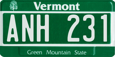 VT license plate ANH231