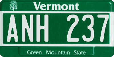 VT license plate ANH237