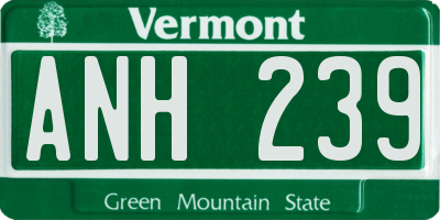 VT license plate ANH239