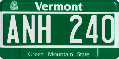 VT license plate ANH240