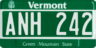 VT license plate ANH242