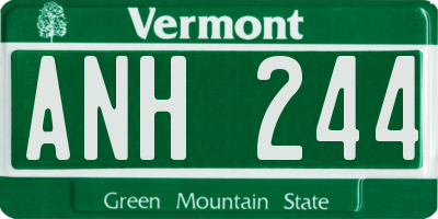 VT license plate ANH244