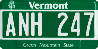 VT license plate ANH247