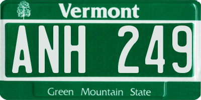 VT license plate ANH249