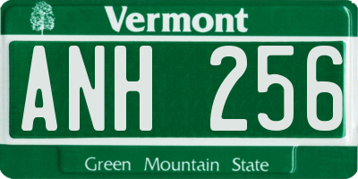 VT license plate ANH256