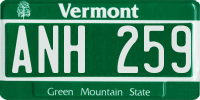 VT license plate ANH259