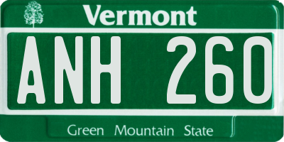 VT license plate ANH260