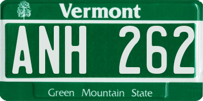VT license plate ANH262