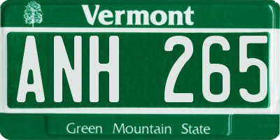 VT license plate ANH265