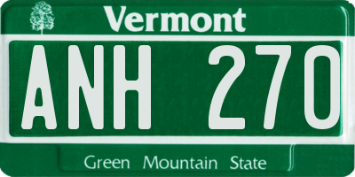 VT license plate ANH270