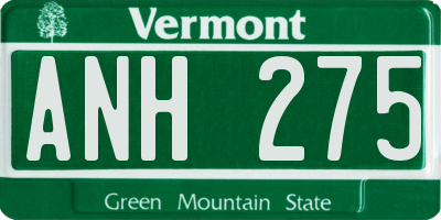 VT license plate ANH275