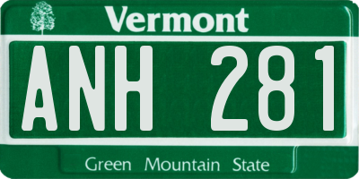 VT license plate ANH281