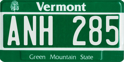 VT license plate ANH285