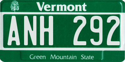 VT license plate ANH292