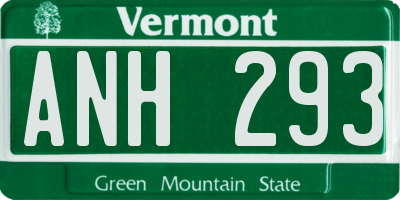 VT license plate ANH293