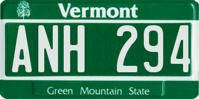 VT license plate ANH294