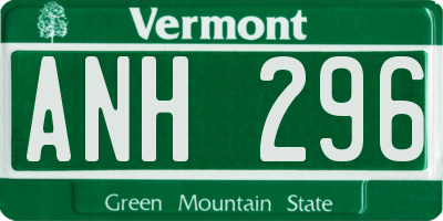 VT license plate ANH296