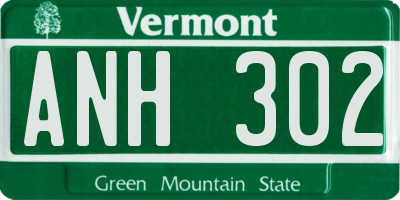 VT license plate ANH302