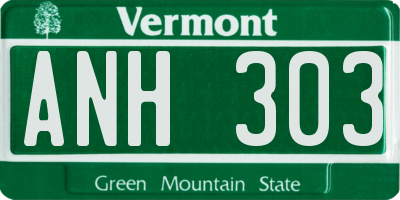 VT license plate ANH303
