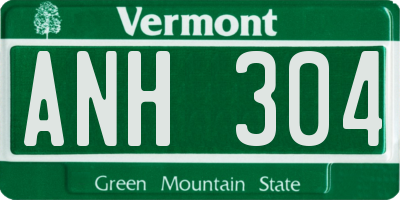 VT license plate ANH304