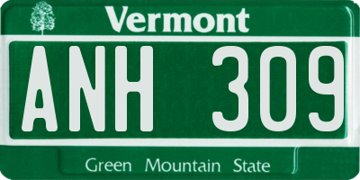 VT license plate ANH309