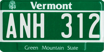 VT license plate ANH312