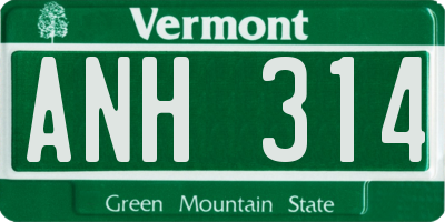 VT license plate ANH314