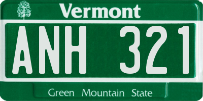 VT license plate ANH321