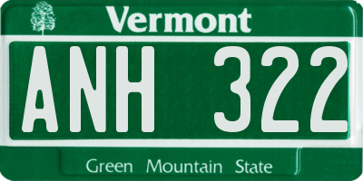 VT license plate ANH322