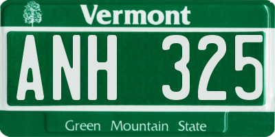 VT license plate ANH325