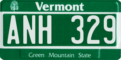 VT license plate ANH329