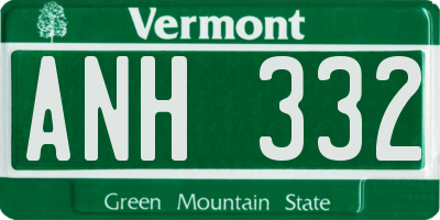 VT license plate ANH332