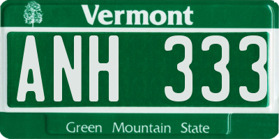 VT license plate ANH333