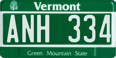 VT license plate ANH334