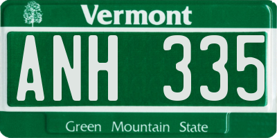 VT license plate ANH335