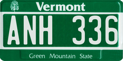 VT license plate ANH336