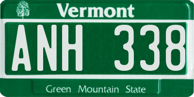 VT license plate ANH338