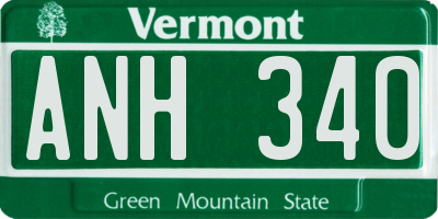 VT license plate ANH340