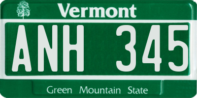 VT license plate ANH345