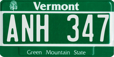 VT license plate ANH347