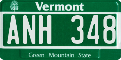 VT license plate ANH348