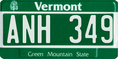 VT license plate ANH349